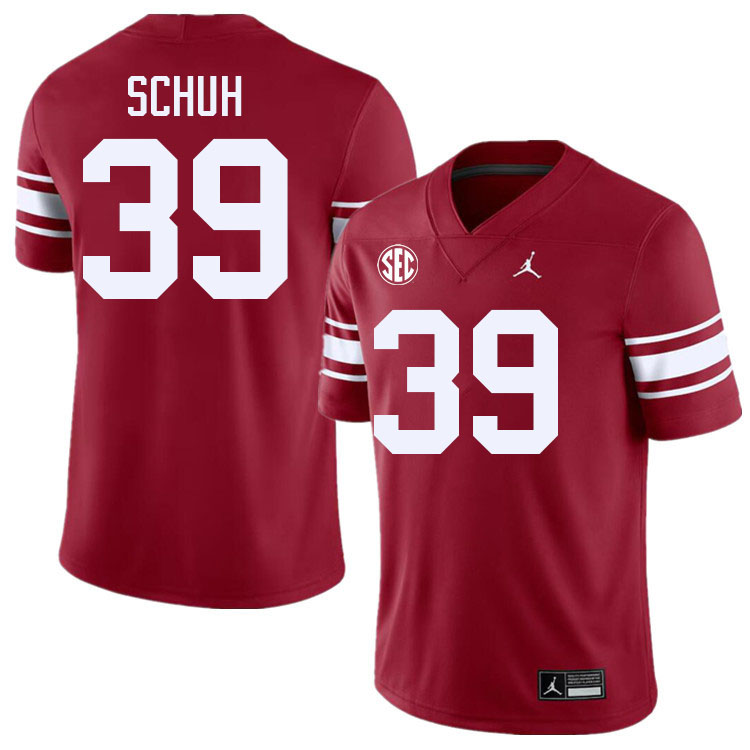 Men #39 Peter Schuh Oklahoma Sooners 2024 SEC Conference College Football Jerseys-Throwback